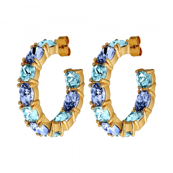 Dyrberg Kern Gretia Gold Earrings - Aqua Blue